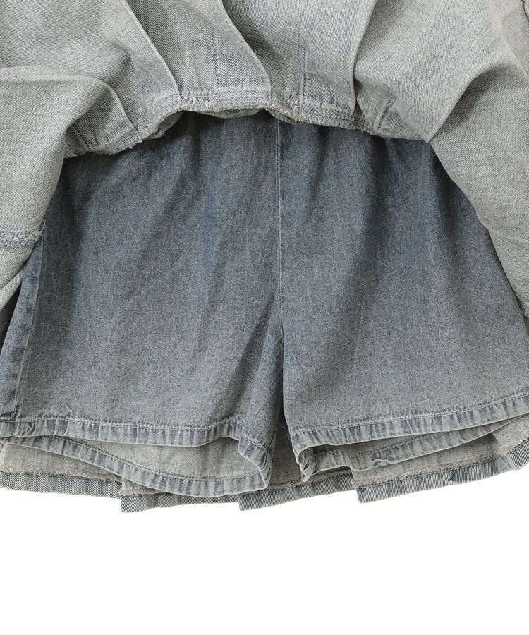 earth music&ecology「デニムプリーツスカパン」|スカート|