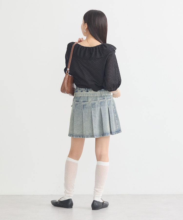 earth music&ecology「デニムプリーツスカパン」|スカート|