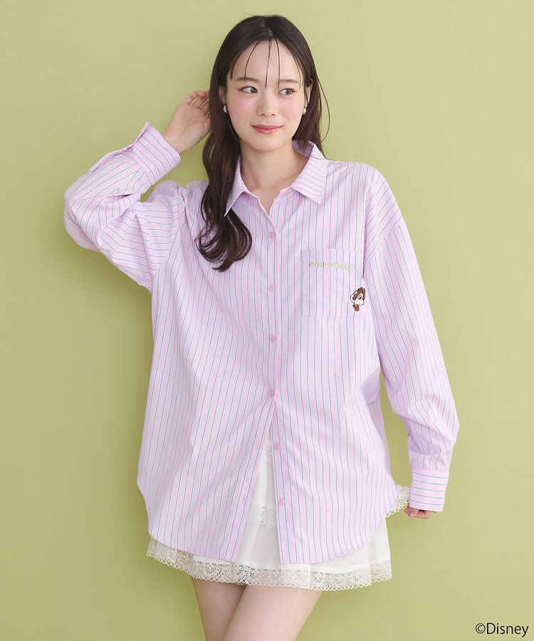 earth music&ecology「チップ&デール/ストライプシャツ」|シャツ・ブラウス|