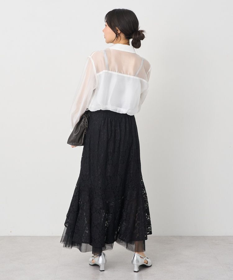earth music&ecology「チュールレイヤードレースマーメイドスカート」|フレア|