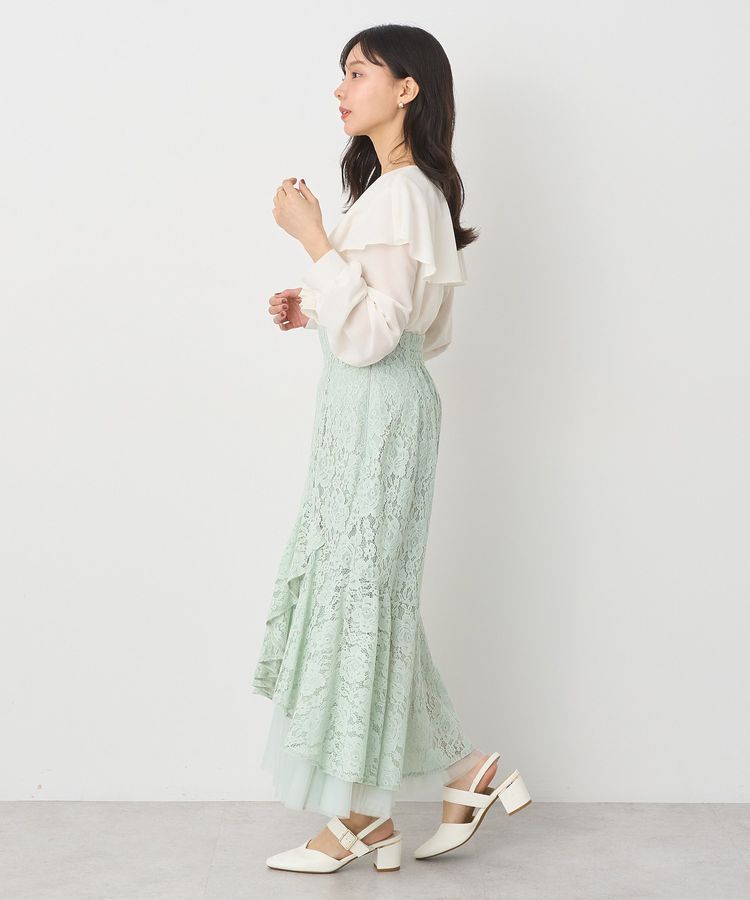 earth music&ecology「チュールレイヤードレースマーメイドスカート」|フレア|