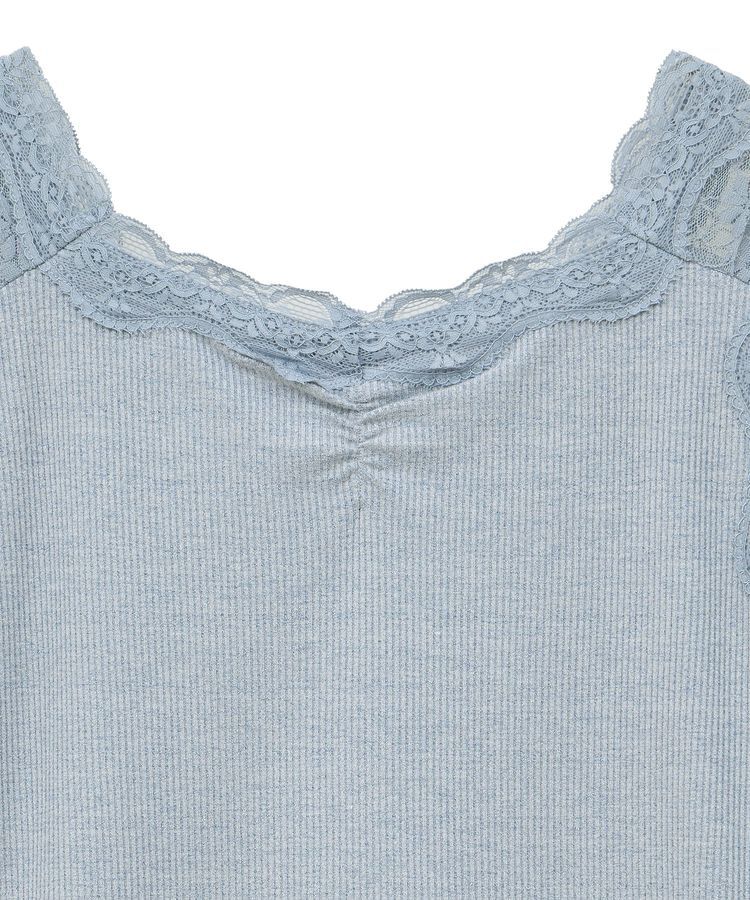 earth music&ecology「ラメテレコショルダーレースタンクトップ」|キャミソール|