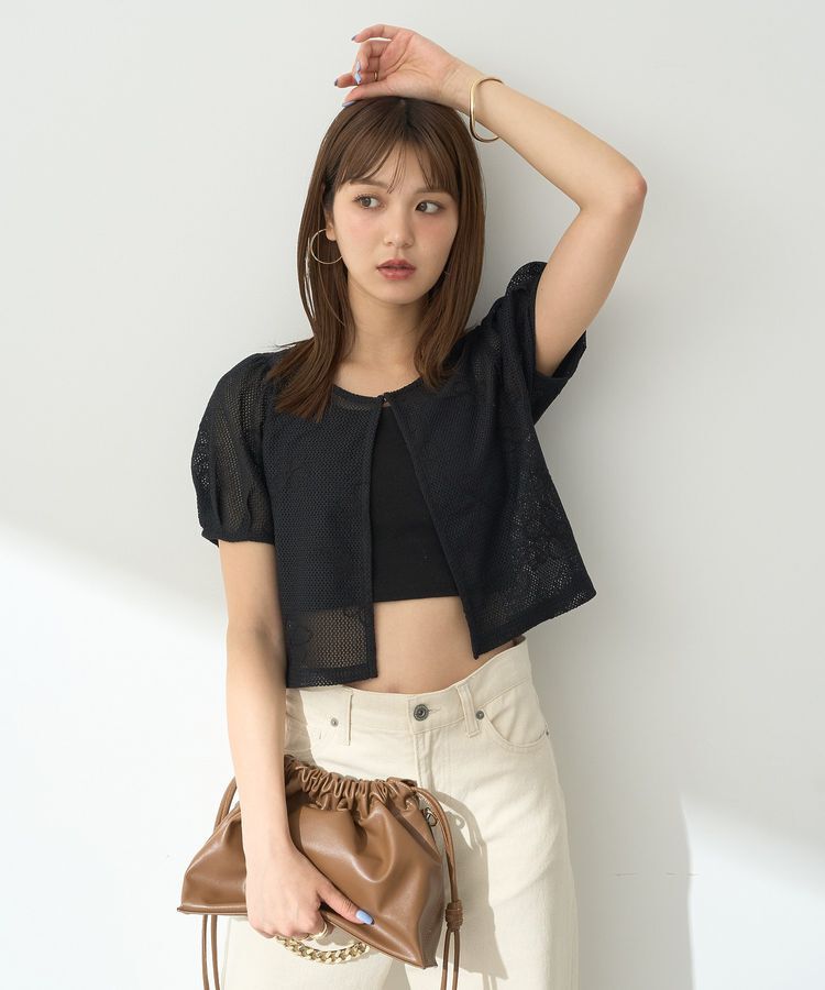 earth music&ecology「フラワーコード刺繍カーディガン」|カーディガン|