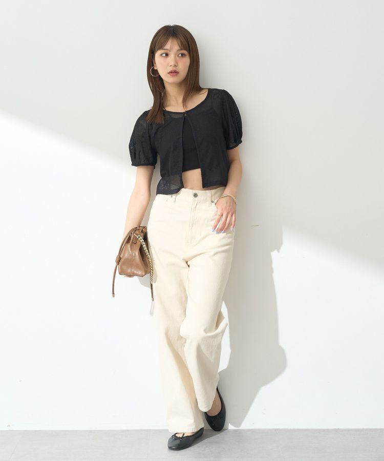 earth music&ecology「フラワーコード刺繍カーディガン」|カーディガン|