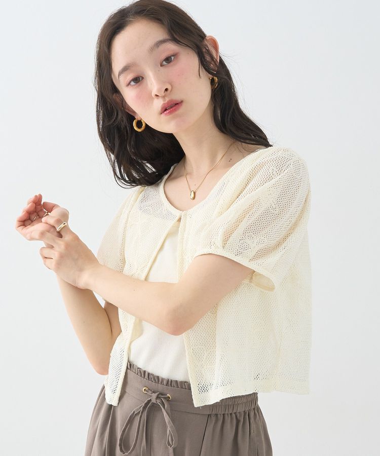 earth music&ecology「フラワーコード刺繍カーディガン」|カーディガン|