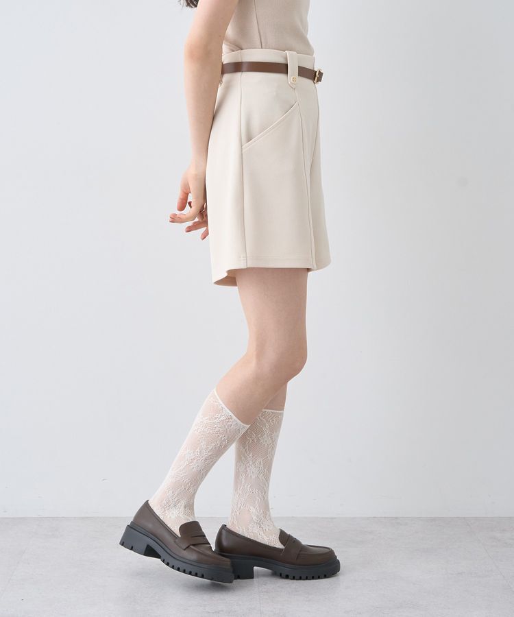 earth music&ecology「ベルト付きタブデザインショートパンツ」|その他|