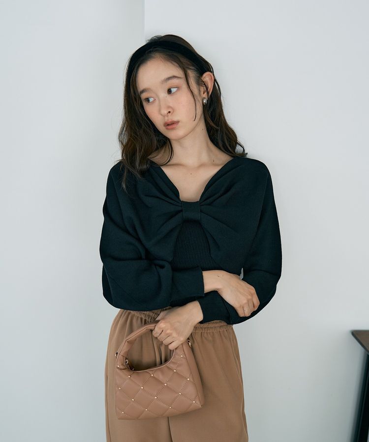 earth music&ecology「スタッズキルトバッグ」|ハンドバッグ|