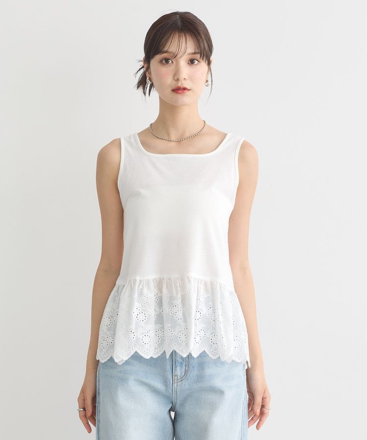 earth music&ecology「コットンレースヘムインナー」|キャミソール|