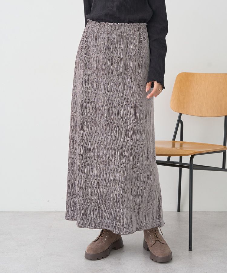 earth music&ecology「シャイニーベロアスカート」|タイト|