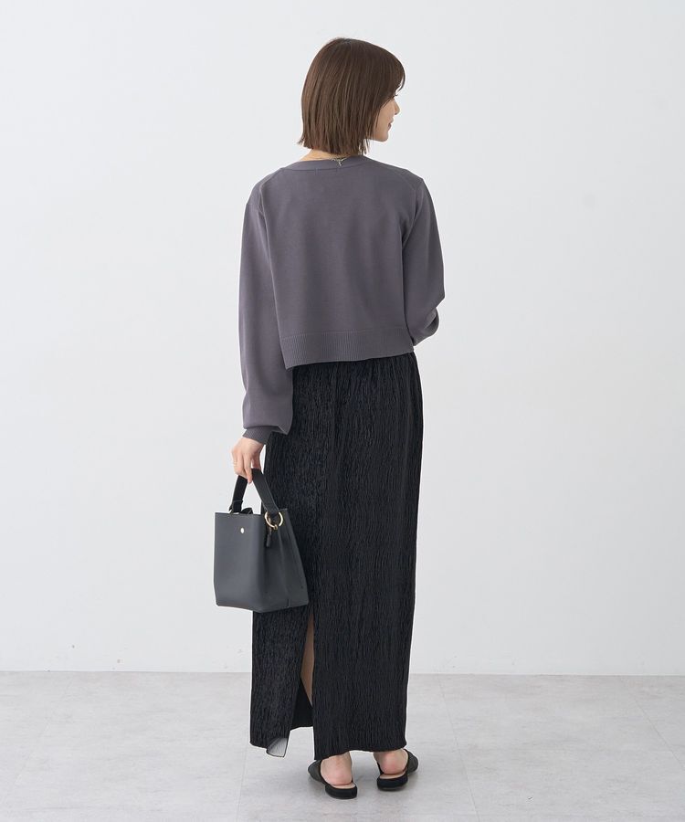 earth music&ecology「シャイニーベロアスカート」|タイト|