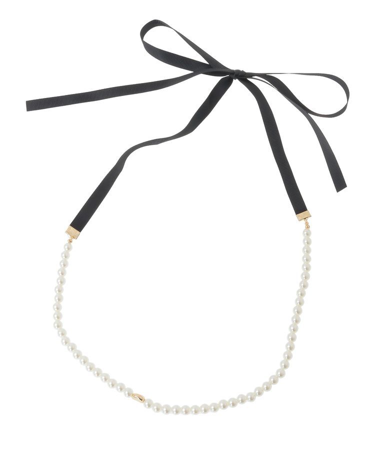 earth music&ecology「2WAYパール&times;リボンネックレス」|ネックレス|