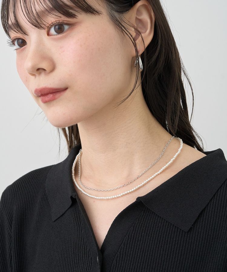 earth music&ecology「SET2点パールチェーンネックレス+コインモチーフネックレス」|ネックレス|