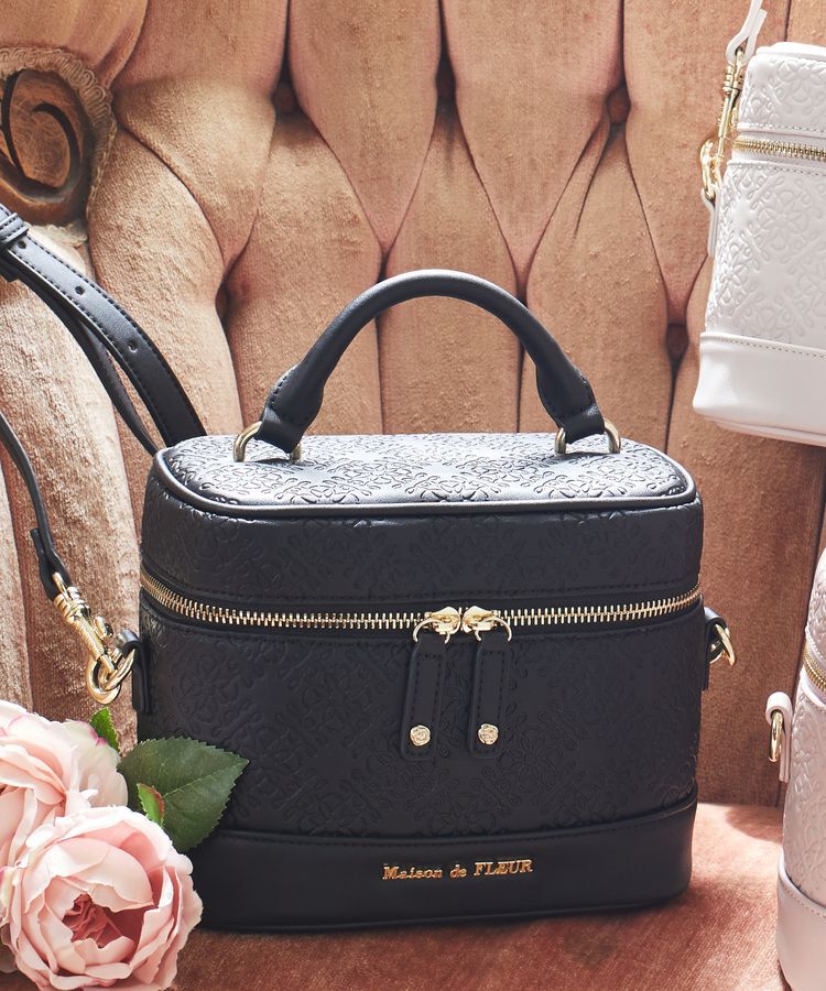 Maison de FLEUR「FLEURモノグラムキューブショルダーバッグ」|ショルダー・メッセンジャー|ブラック