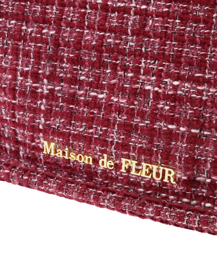 Maison de FLEUR「ピンクツイードパールリボンスクエアトートバッグ」|トートバッグ|