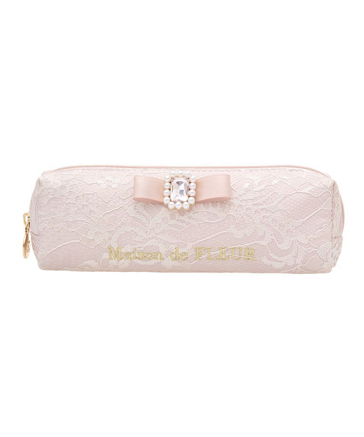 Maison de FLEUR「レースサテンパールビジューロングポーチ」|ポーチ|