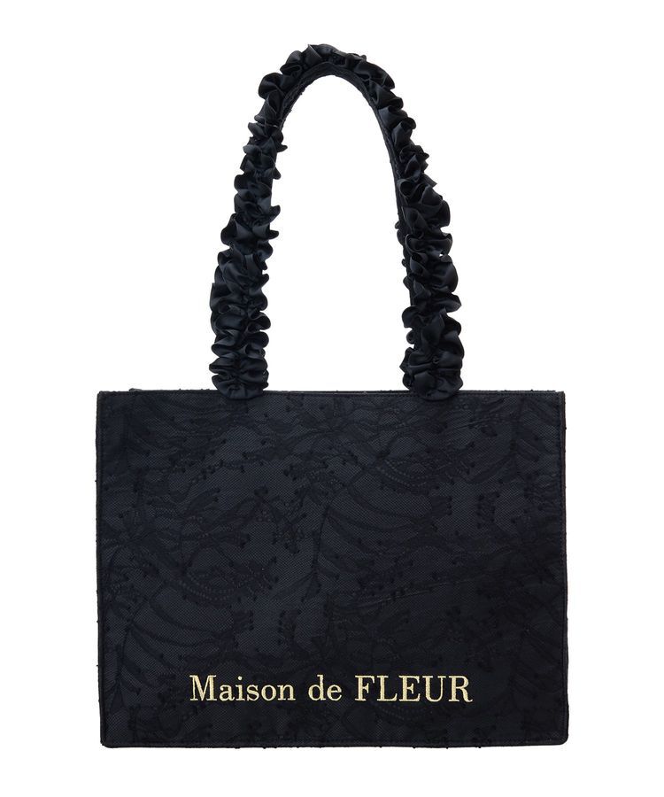 Maison de FLEUR「レースフリルハンドルスクエアトートMバッグ」|トートバッグ|