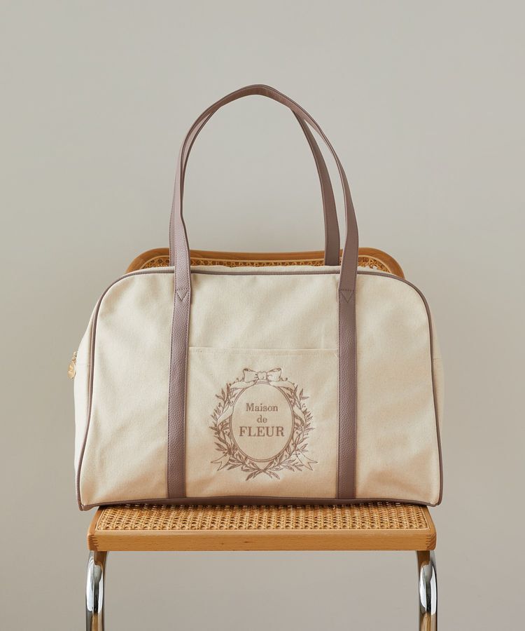 Maison de FLEUR「キャンバスキャリーオンボストンバッグ」|トートバッグ|ダークピンク
