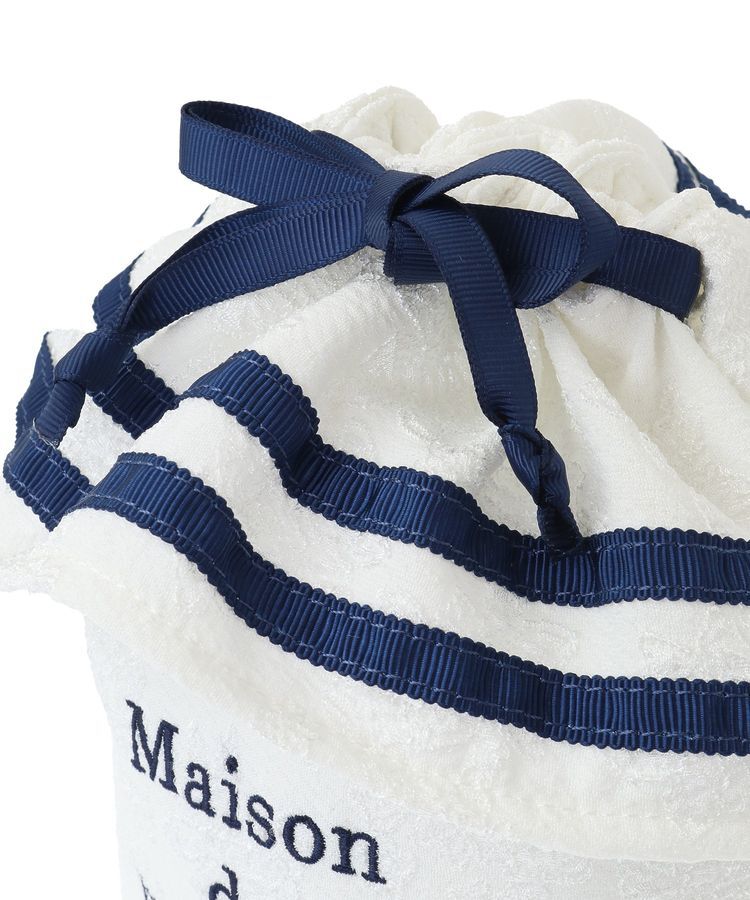 Maison de FLEUR「ラインリボンジャカード巾着ポーチ」|ポーチ|