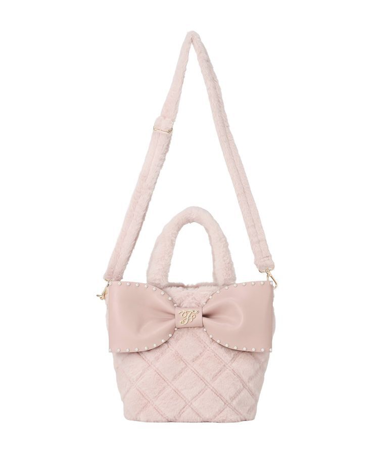 Maison de FLEUR「フェイクファーパールリボントートバッグ」|ハンドバッグ|