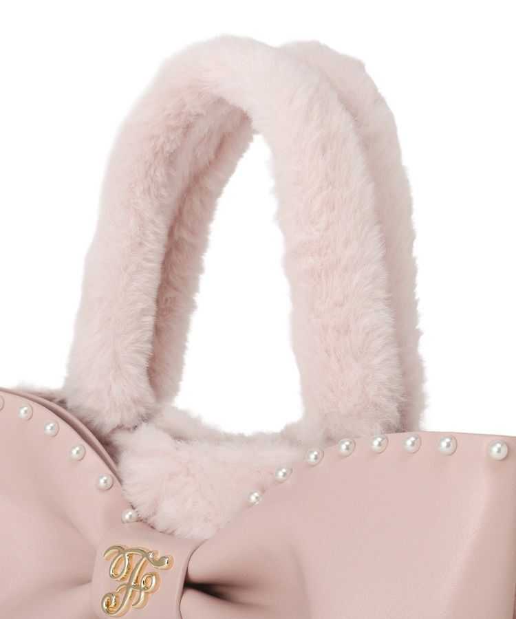 Maison de FLEUR「フェイクファーパールリボントートバッグ」|ハンドバッグ|