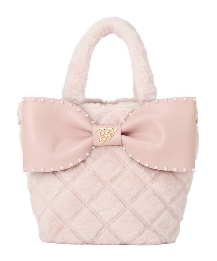 Maison de FLEUR「フェイクファーパールリボントートバッグ」|ハンドバッグ|