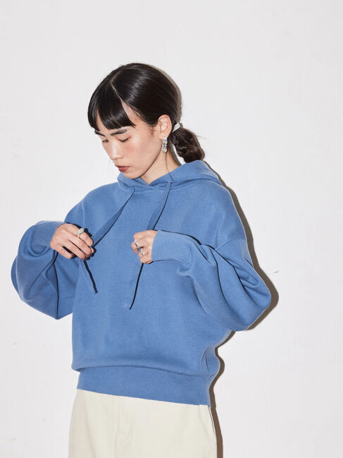  「総針ニットパーカー」|ニット・セーター|ブルー