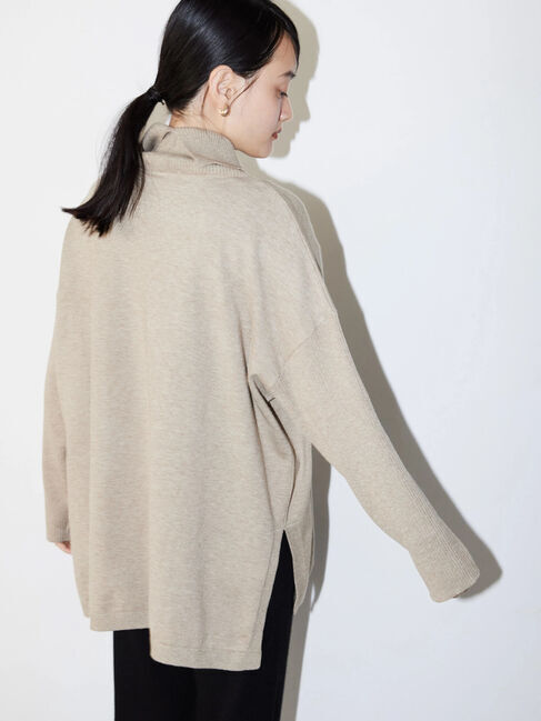  「パチパチしにくいハイネックBIGニットプルオーバー」|ニット・セーター|