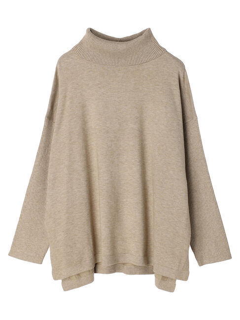  「パチパチしにくいハイネックBIGニットプルオーバー」|ニット・セーター|