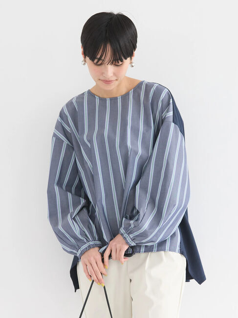 AMERICAN HOLIC「異素材バックタックドッキングプルオーバー」|Tシャツ・カットソー|Navy