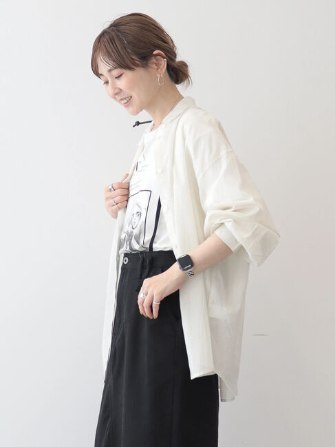 AMERICAN HOLIC「接触冷感+速乾　強撚シアーボイルBIGシャツ」|シャツ・ブラウス|