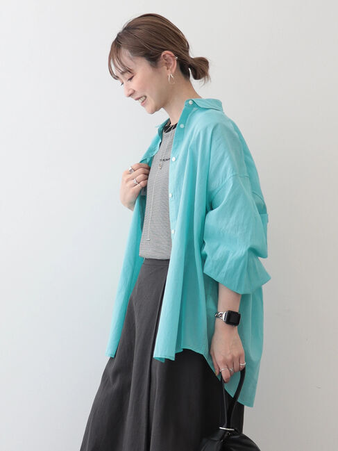 AMERICAN HOLIC「接触冷感+速乾　強撚シアーボイルBIGシャツ」|シャツ・ブラウス|