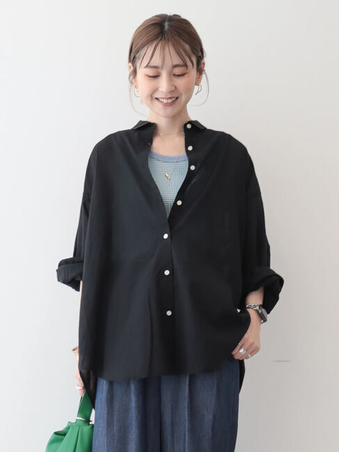 AMERICAN HOLIC「接触冷感+速乾　強撚シアーボイルBIGシャツ」|シャツ・ブラウス|