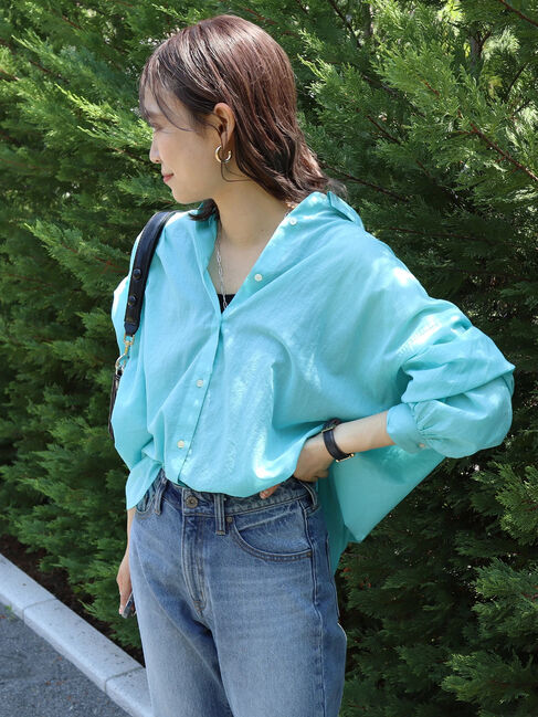 AMERICAN HOLIC「接触冷感+速乾　強撚シアーボイルBIGシャツ」|シャツ・ブラウス|