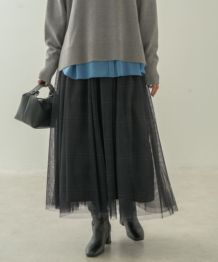 AMERICAN HOLIC「チュールギャザースカート」|スカート|チェック