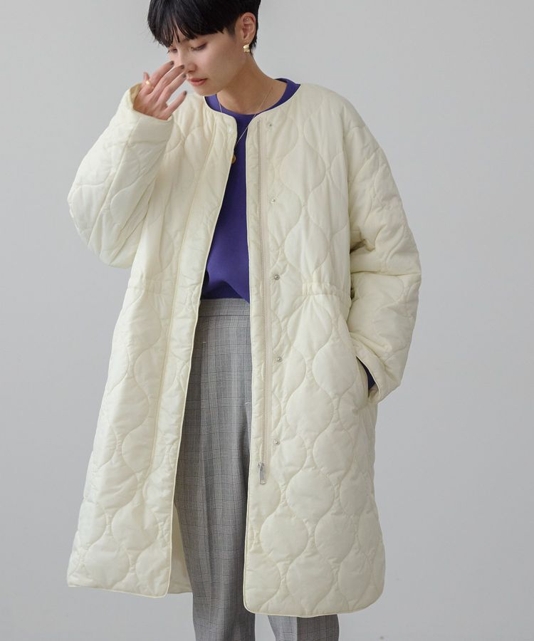 AMERICAN HOLIC「軽ポカノーカラーキルティングロングコート」|その他|Ivory