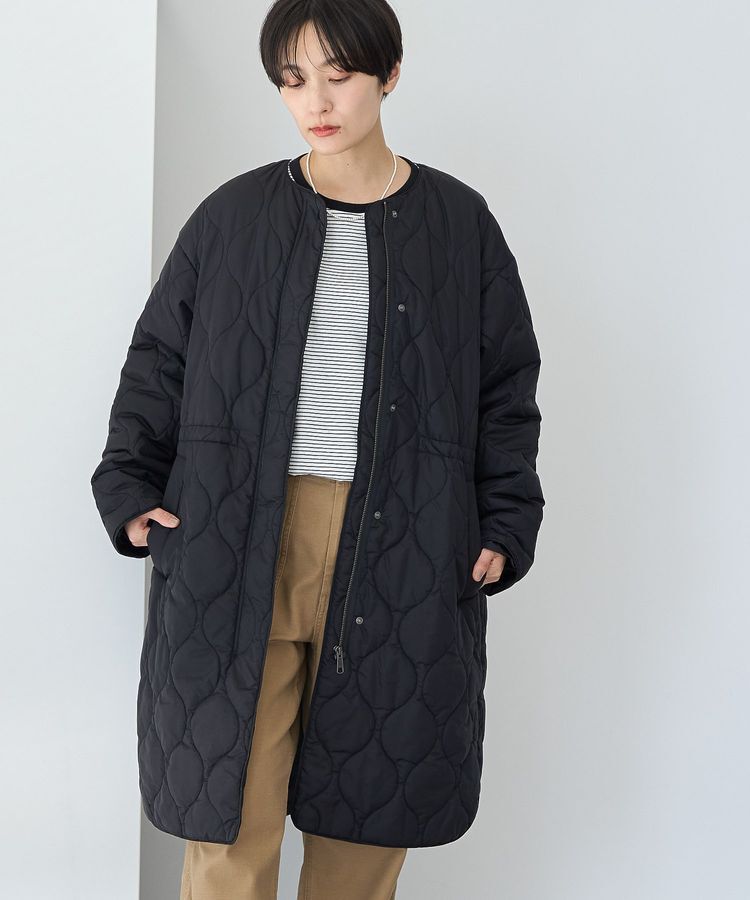 AMERICAN HOLIC「軽ポカノーカラーキルティングロングコート」|その他|