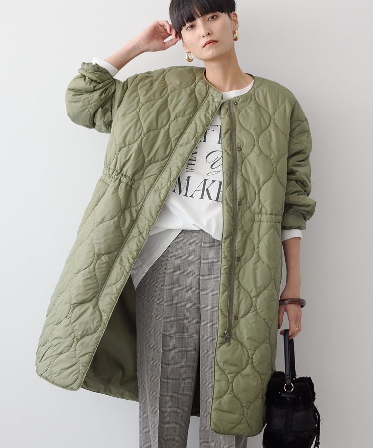 AMERICAN HOLIC「軽ポカノーカラーキルティングロングコート」|その他|