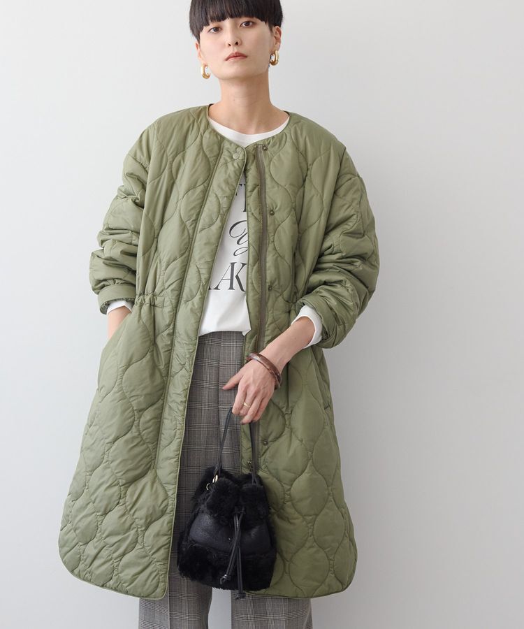 AMERICAN HOLIC「軽ポカノーカラーキルティングロングコート」|その他|