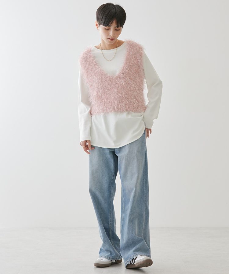 AMERICAN HOLIC「【選べる丈2サイズ】前後2wayシャギーベスト」|ベスト・ジレ|