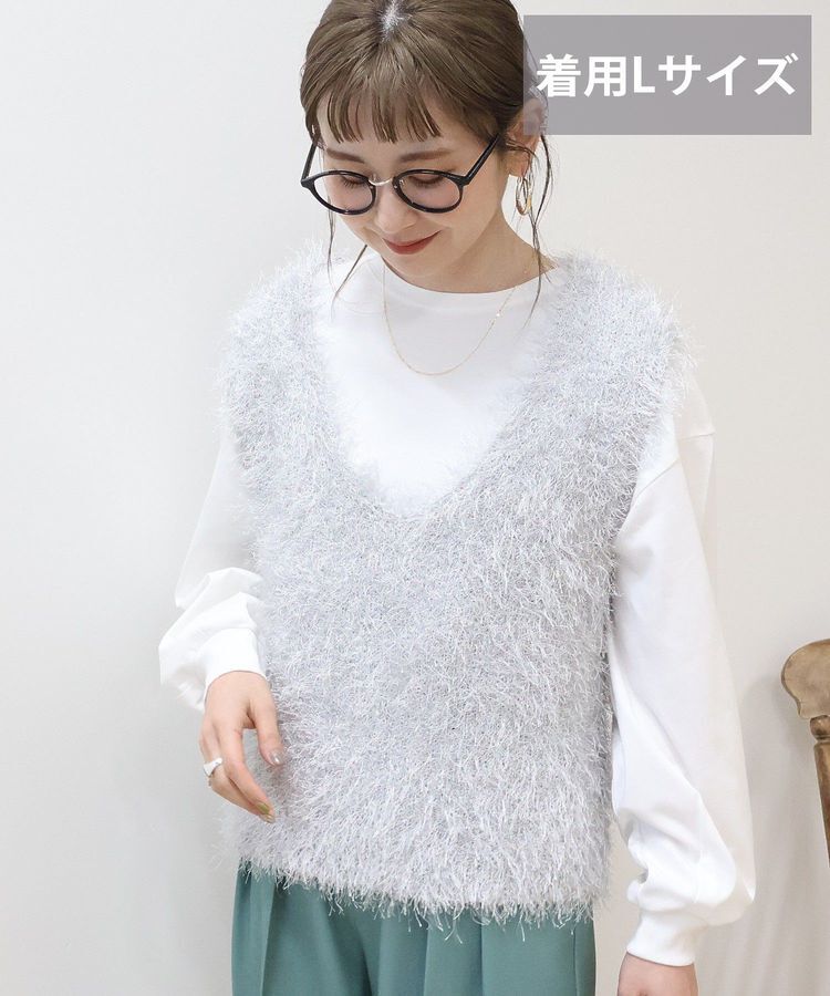 AMERICAN HOLIC「【選べる丈2サイズ】前後2wayシャギーベスト」|ベスト・ジレ|Gray