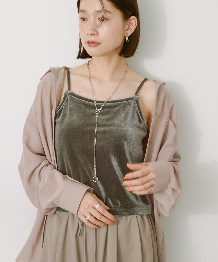 AMERICAN HOLIC「カップ付き ベロアショートキャミソール」|インナー|