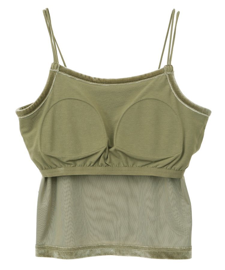 AMERICAN HOLIC「カップ付き ベロアショートキャミソール」|インナー|