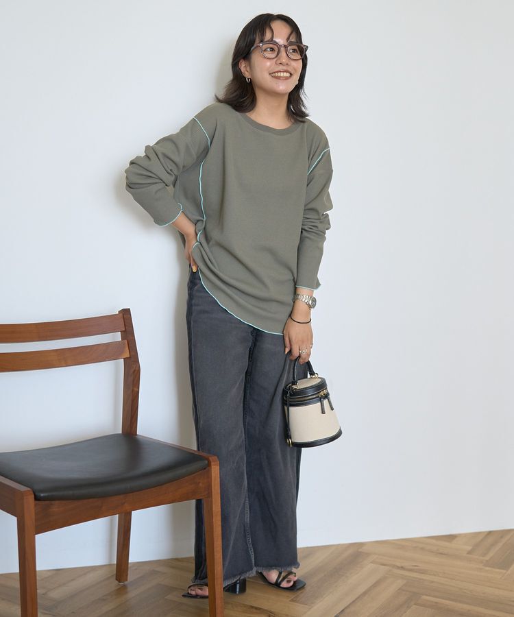 AMERICAN HOLIC「ワッフル配色メロープルオーバー」|Tシャツ・カットソー|