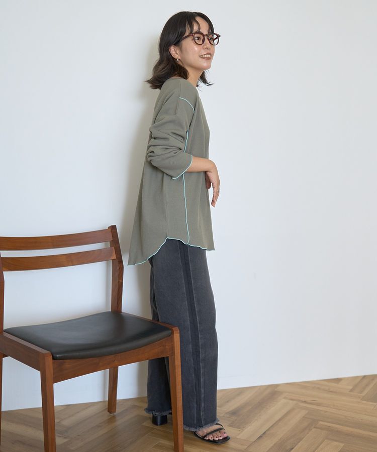 AMERICAN HOLIC「ワッフル配色メロープルオーバー」|Tシャツ・カットソー|