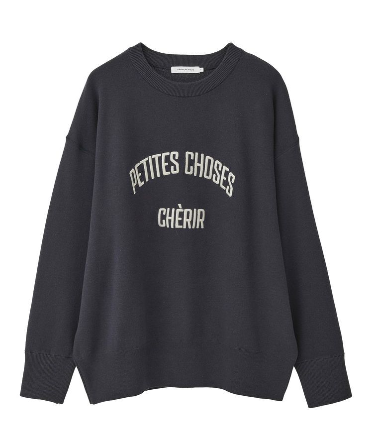 AMERICAN HOLIC「コットンブレンドスウェットライクロゴニットトップス」|ニット・セーター|