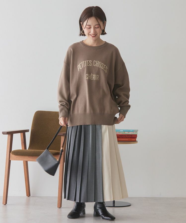 AMERICAN HOLIC「コットンブレンドスウェットライクロゴニットトップス」|ニット・セーター|