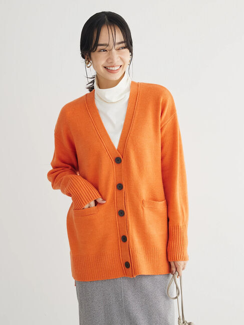 Green Parks「杢調Vネックカーディガン」|カーディガン|Orange