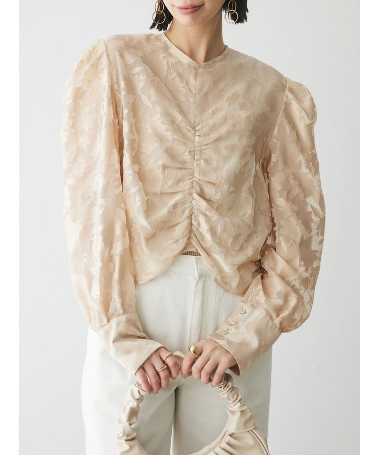 AnriettMusee「花柄オパールシャーリングブラウス」|シャツ・ブラウス|