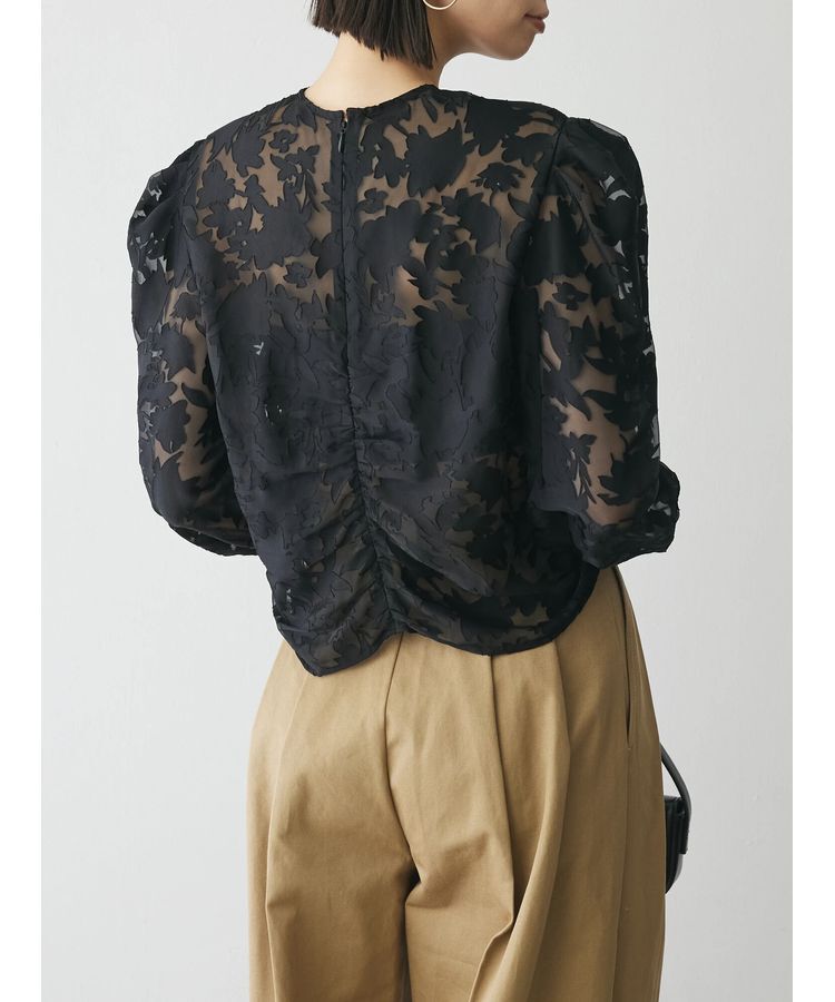 AnriettMusee「花柄オパールシャーリングブラウス」|シャツ・ブラウス|