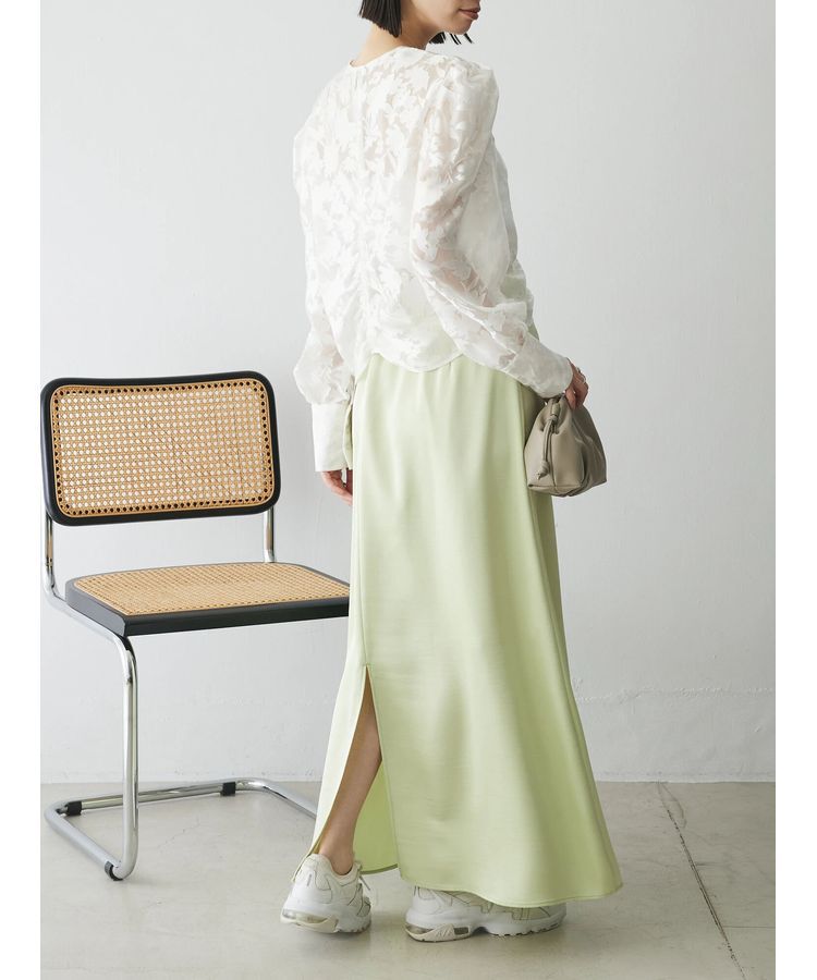 AnriettMusee「花柄オパールシャーリングブラウス」|シャツ・ブラウス|